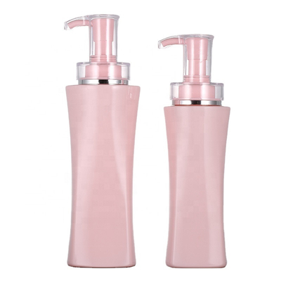 La pompa vuota di 350ml 500ml di rosa del quadrato del gel riutilizzabile senz'aria di lusso all'ingrosso della doccia imbottiglia il contenitore della lozione del corpo
