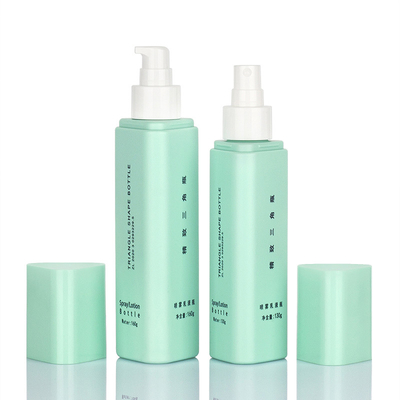 Bottiglia cosmetica triangolare unica Matte Green Frosted Surface dello spruzzo 50 ml