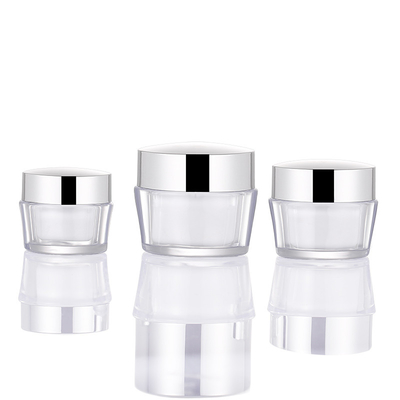 Vaso cosmetico vuoto di plastica del barattolo della crema di fronte del burro del corpo del doppio strato acrilico all'ingrosso di 15g 30g 50g con il labbro