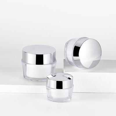 Vaso cosmetico vuoto di plastica del barattolo della crema di fronte del burro del corpo del doppio strato acrilico all'ingrosso di 15g 30g 50g con il labbro