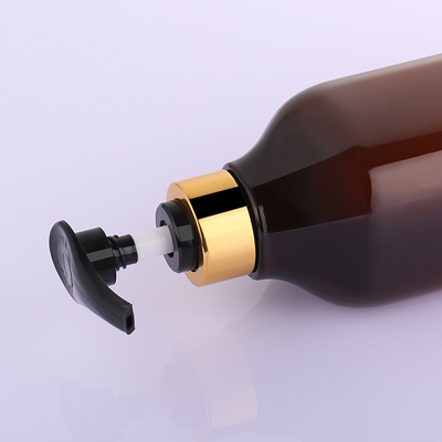 Cima operata unica cosmetica dell'oro della bottiglia dello sciampo di 200ml 300ml 350ml 400ml 1000ml Boston della lozione ambrata di lusso del corpo