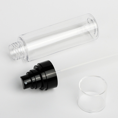 chiara bottiglia di plastica vuota dello spruzzo 100ml, bottiglia cilindrica dello spruzzo per i cosmetici