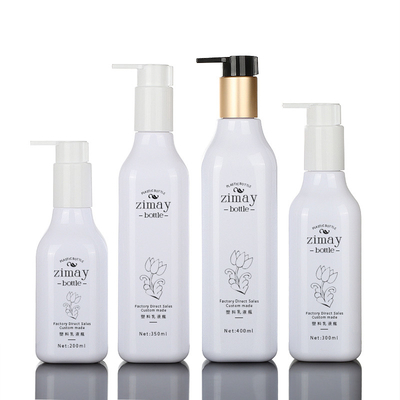 bottiglia senz'aria della pompa dell'oro della lozione cosmetica unica biodegradabile di lusso del quadrato di 200ml 300ml 350ml 400ml