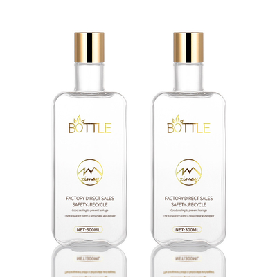 Bottiglia di plastica 300ml senz'aria Squeezable del cappuccio del disco con il coperchio a vite dell'oro