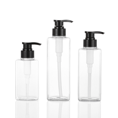 Chiare bottiglie di plastica riciclate della lozione del quadrato con la pompa 550ml di 44mm