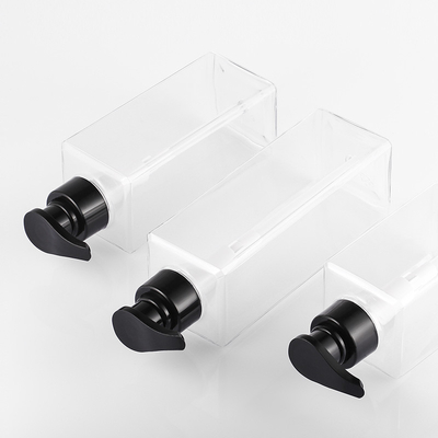 Chiare bottiglie di plastica riciclate della lozione del quadrato con la pompa 550ml di 44mm