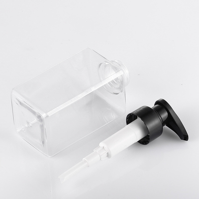 Chiare bottiglie di plastica riciclate della lozione del quadrato con la pompa 550ml di 44mm