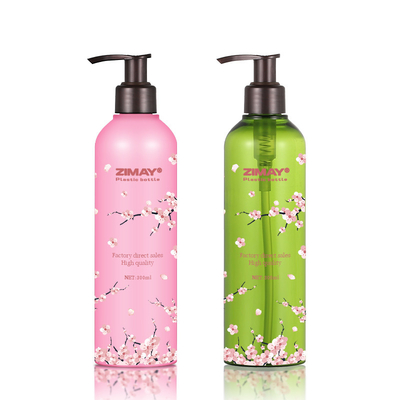 bottiglia cosmetica della lozione del giro, bottiglie vuote verdi 300ML della lozione del corpo di 54mm
