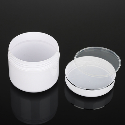 Linea d'argento d'imballaggio crema intorno a forma, 2 contenitori cosmetici del barattolo dell'ANIMALE DOMESTICO di Oz