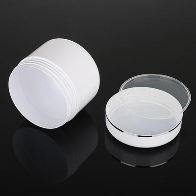 Linea d'argento d'imballaggio crema intorno a forma, 2 contenitori cosmetici del barattolo dell'ANIMALE DOMESTICO di Oz