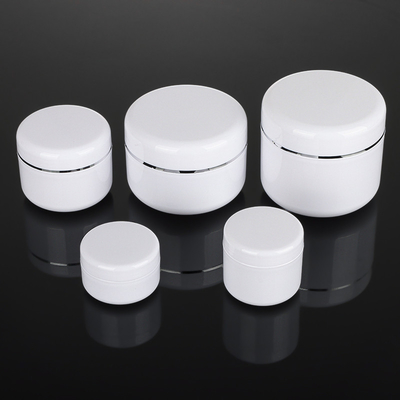 Linea d'argento d'imballaggio crema intorno a forma, 2 contenitori cosmetici del barattolo dell'ANIMALE DOMESTICO di Oz