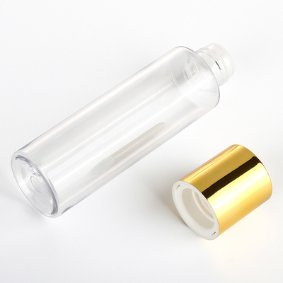 Bottiglia di toner vuota cosmetica di plastica della lozione dei contenitori 120ML 150ML del coperchio dell'oro