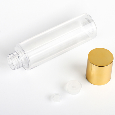 Bottiglia di toner vuota cosmetica di plastica della lozione dei contenitori 120ML 150ML del coperchio dell'oro